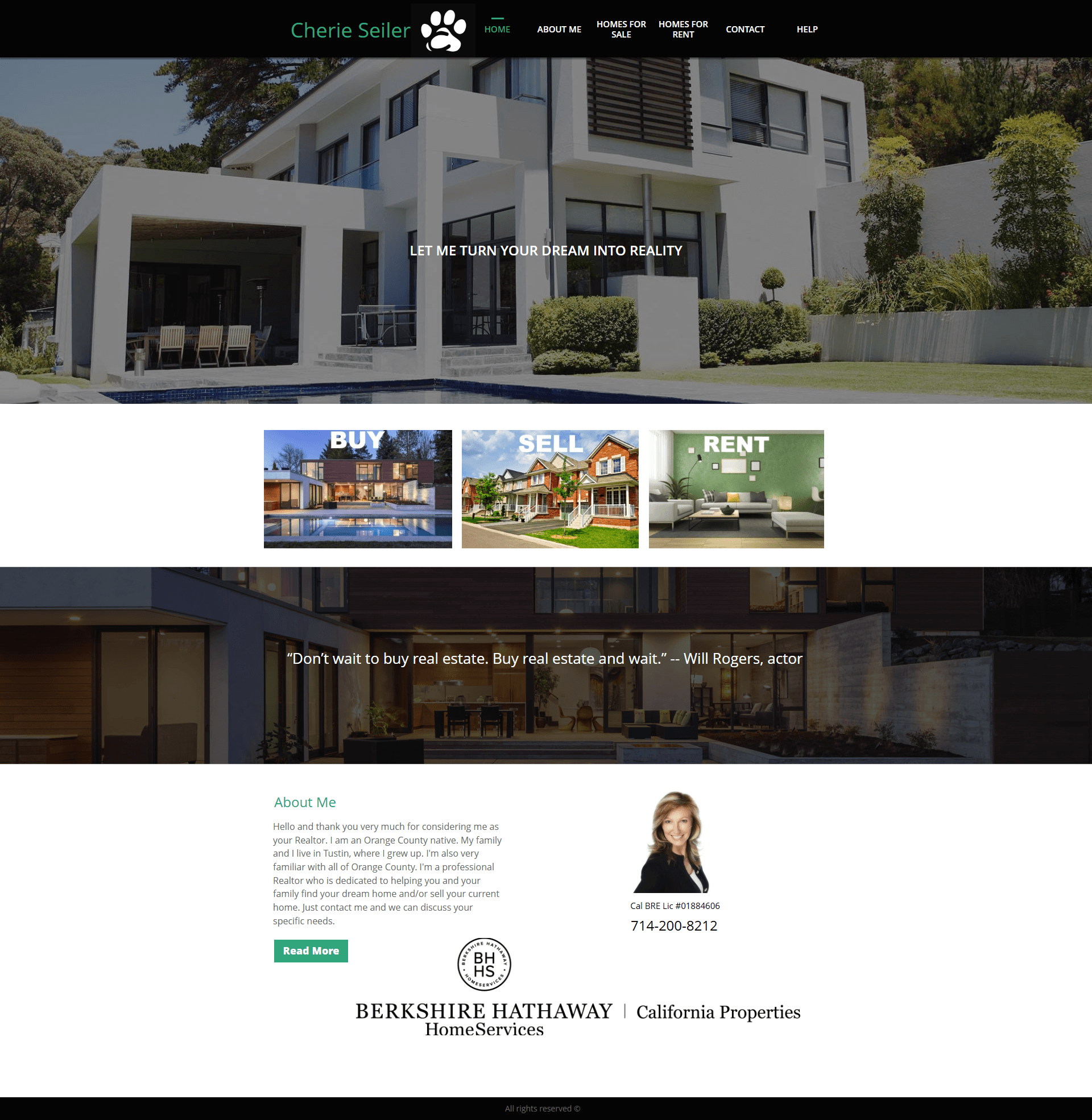 Full-page capture of the previous brokerage-template website